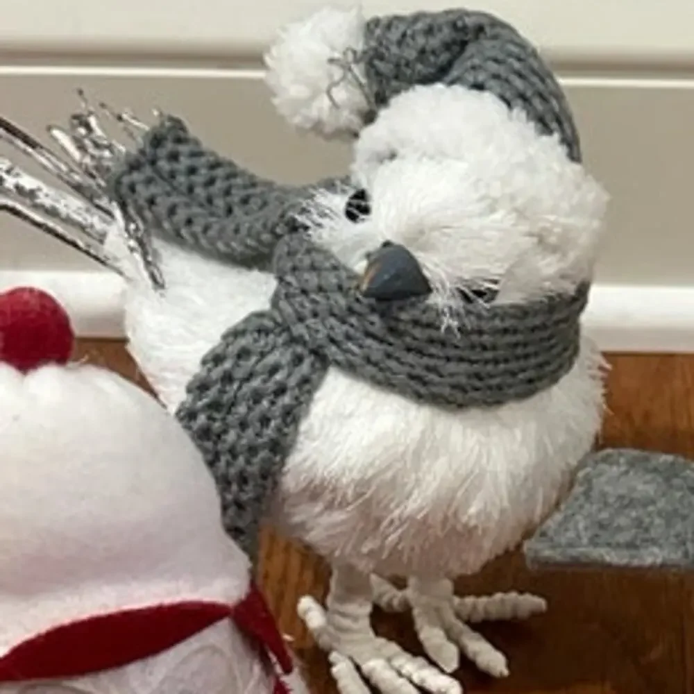 3 Winter Christmas Holiday birds tabletop decor